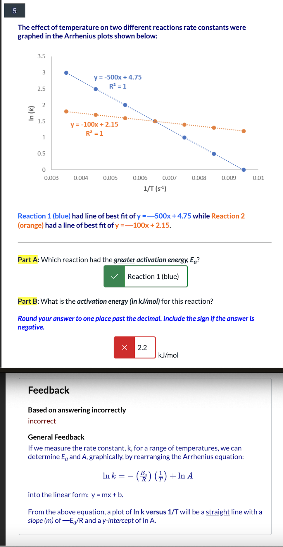 solved-the-effect-of-temperature-on-two-different-reactions-chegg