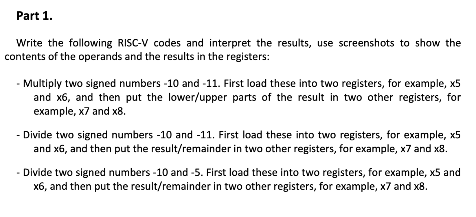 Solved Write The Following RISC-V Codes And Interpret The | Chegg.com