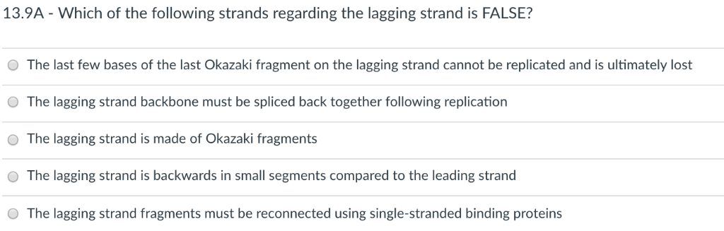 An Okazaki Fragment Has Which Of The Following Arrangements