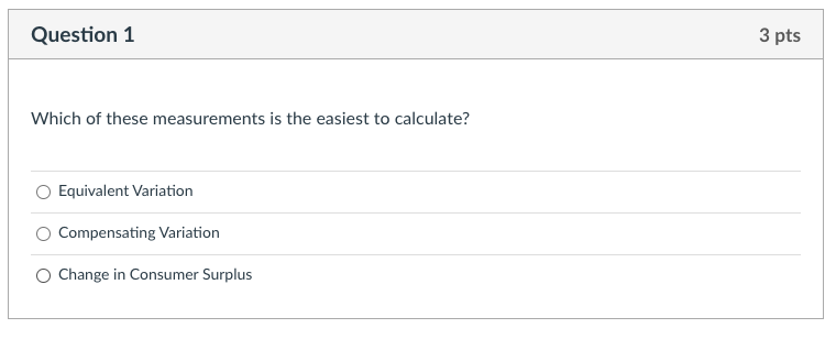 Solved Question 1 3 pts Which of these measurements is the | Chegg.com