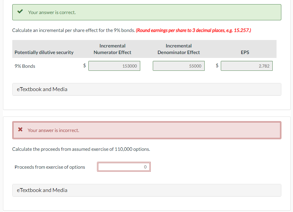 Solved Calculate the incremental shares outstanding upon the | Chegg.com
