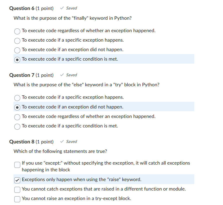 Solved What is an exception in Python? Choose the BEST