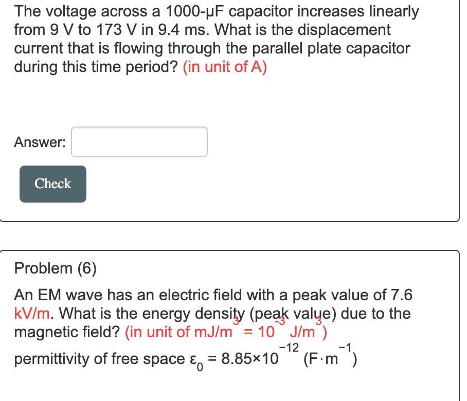 Solved The voltage across a 1000-uF capacitor increases | Chegg.com