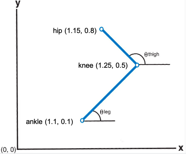 Solved Calculate the absolute angle of the thigh given the | Chegg.com