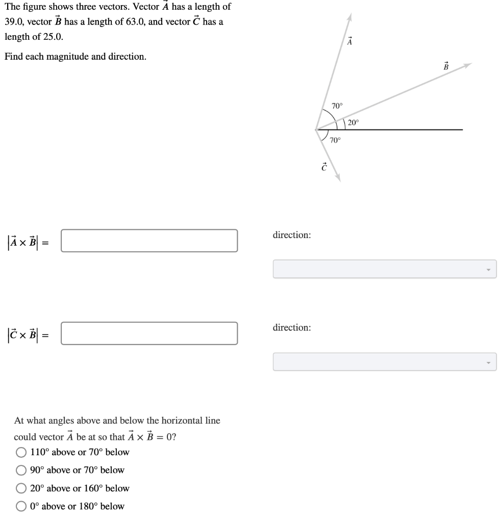 solved-the-figure-shows-three-vectors-vector-a-has-a-length-chegg