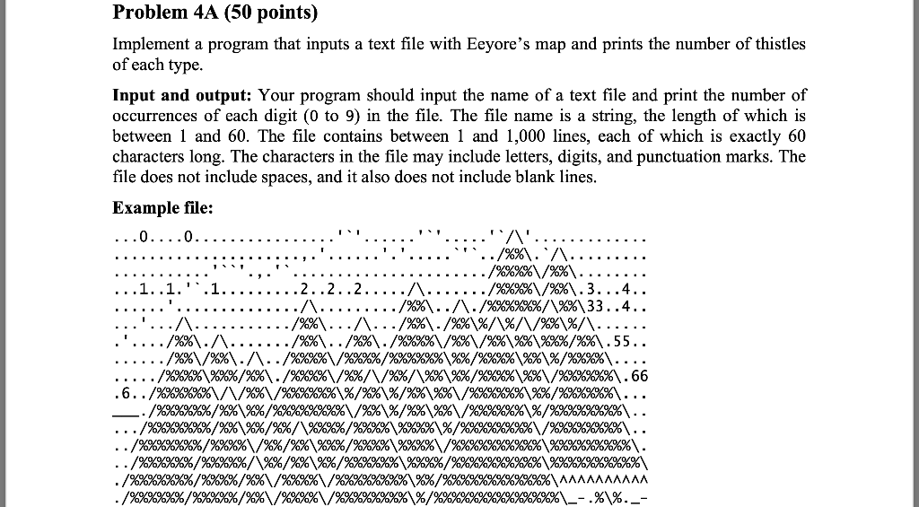 Solved Problem 4A (50 points) Implement a program that | Chegg.com