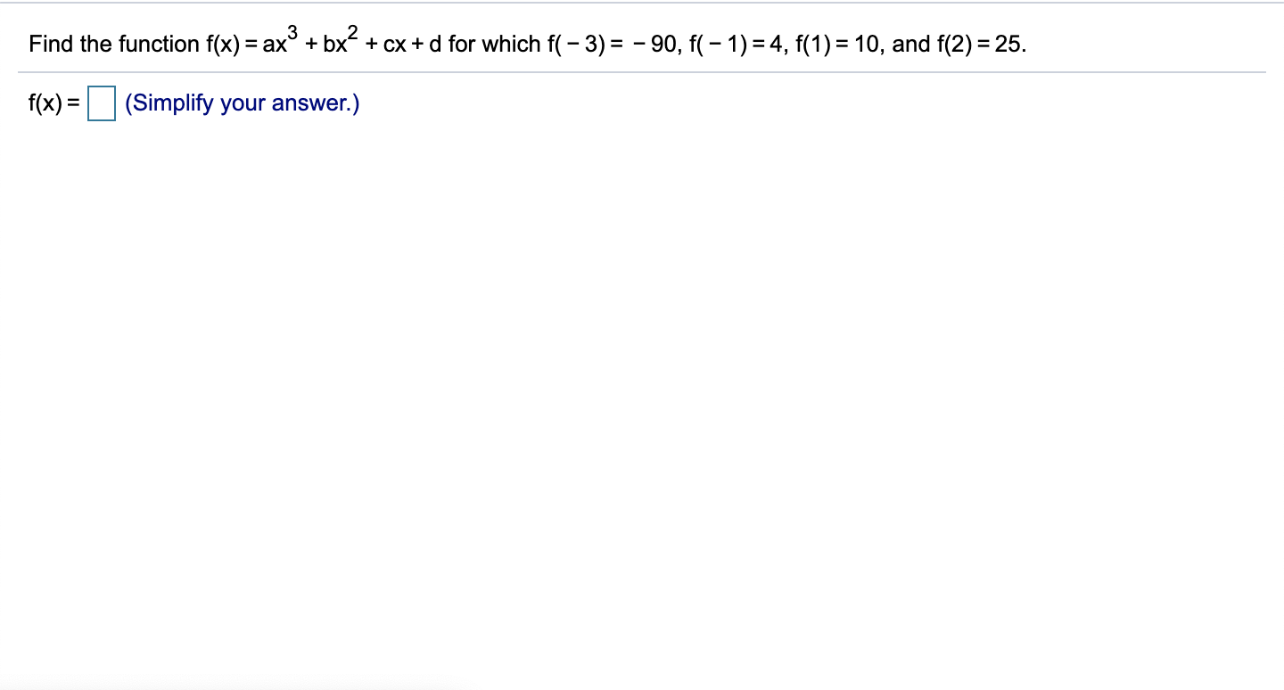 Solved Find the function ​f(x)equalsax cubedplusbx | Chegg.com