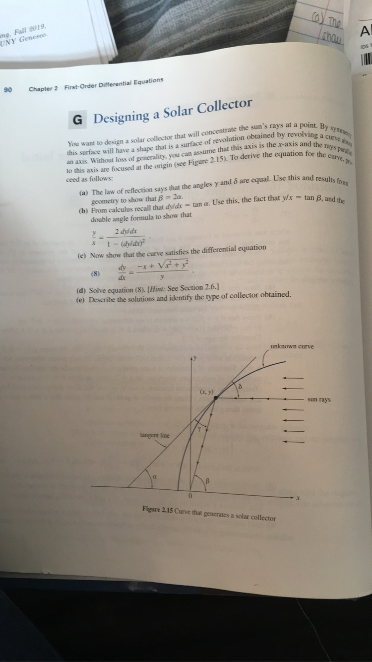 Solved We Know Y Tan Beta X By Letting Y X V Then Equatio Chegg Com