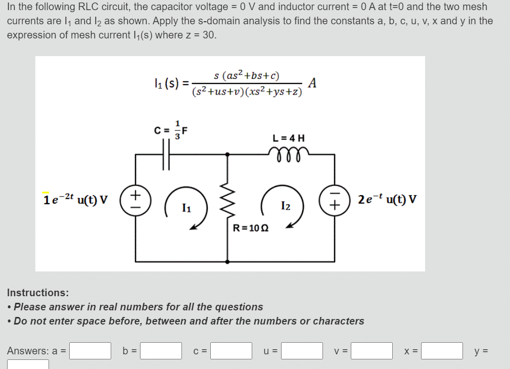 Solved In The Following Rlc Circuit The Capacitor Voltag Chegg Com