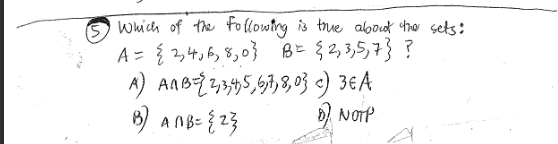 Solved Which of the following is the about the sets: A = | Chegg.com