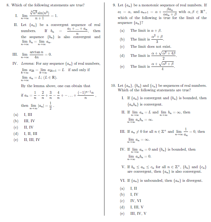 Solved 4 + B 8. Which Of The Following Statements Are True? | Chegg.com