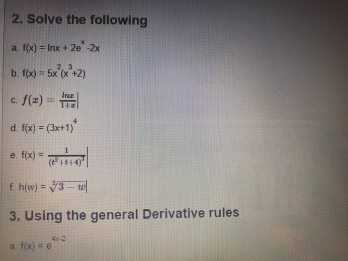 solved-solve-the-following-a-f-x-inx-2e-x-2x-b-chegg