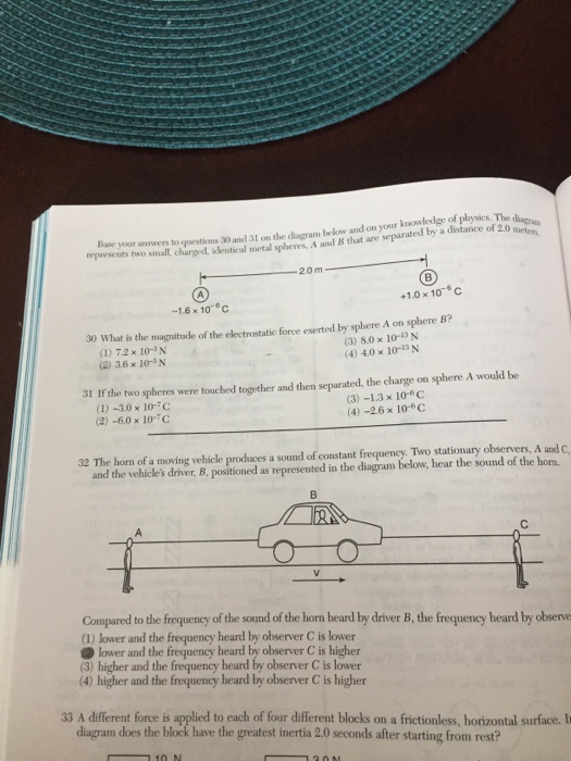 Solved Base your answers to questions 30 and 31 cm the | Chegg.com