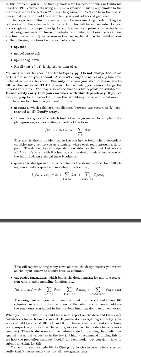 Solved In this problem, you will be finding models for the | Chegg.com