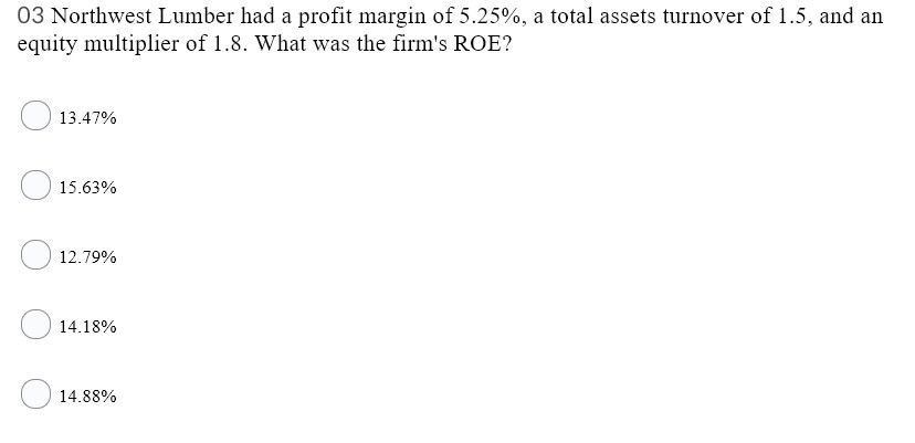 Solved Question 3 (0.1 points) 03 Which of the following | Chegg.com