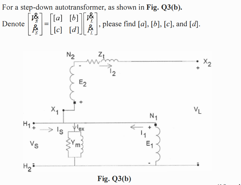 For A Step-down Autotransformer, As Shown In Fig. | Chegg.com