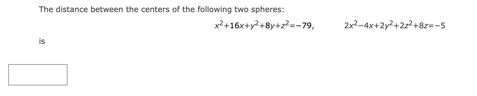 Solved The distance between the centers of the following two | Chegg.com