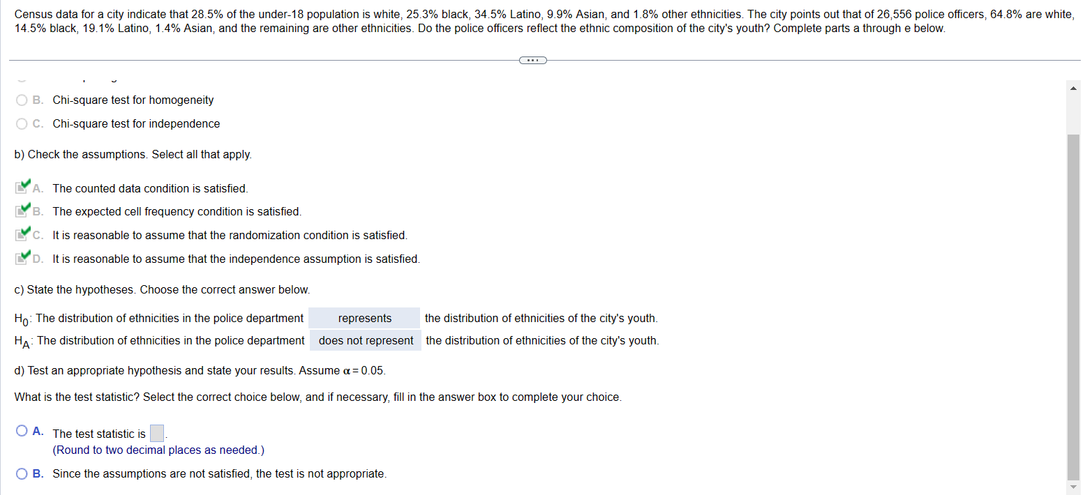 Solved B. Chi-square Test For Homogeneity C. Chi-square Test | Chegg.com