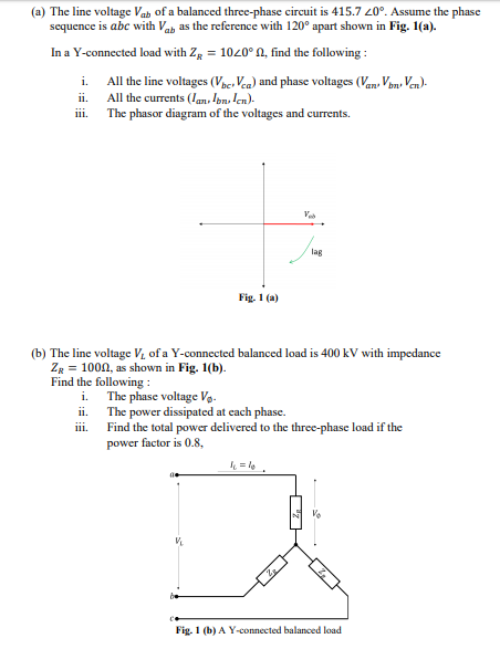 Solved (a) The Line Voltage Vab Of A Balanced Three-phase | Chegg.com