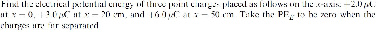 Solved Find the electrical potential energy of three point | Chegg.com