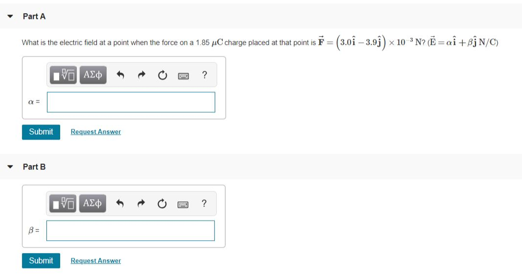 Solved Part A What is the electric field at a point when the | Chegg.com