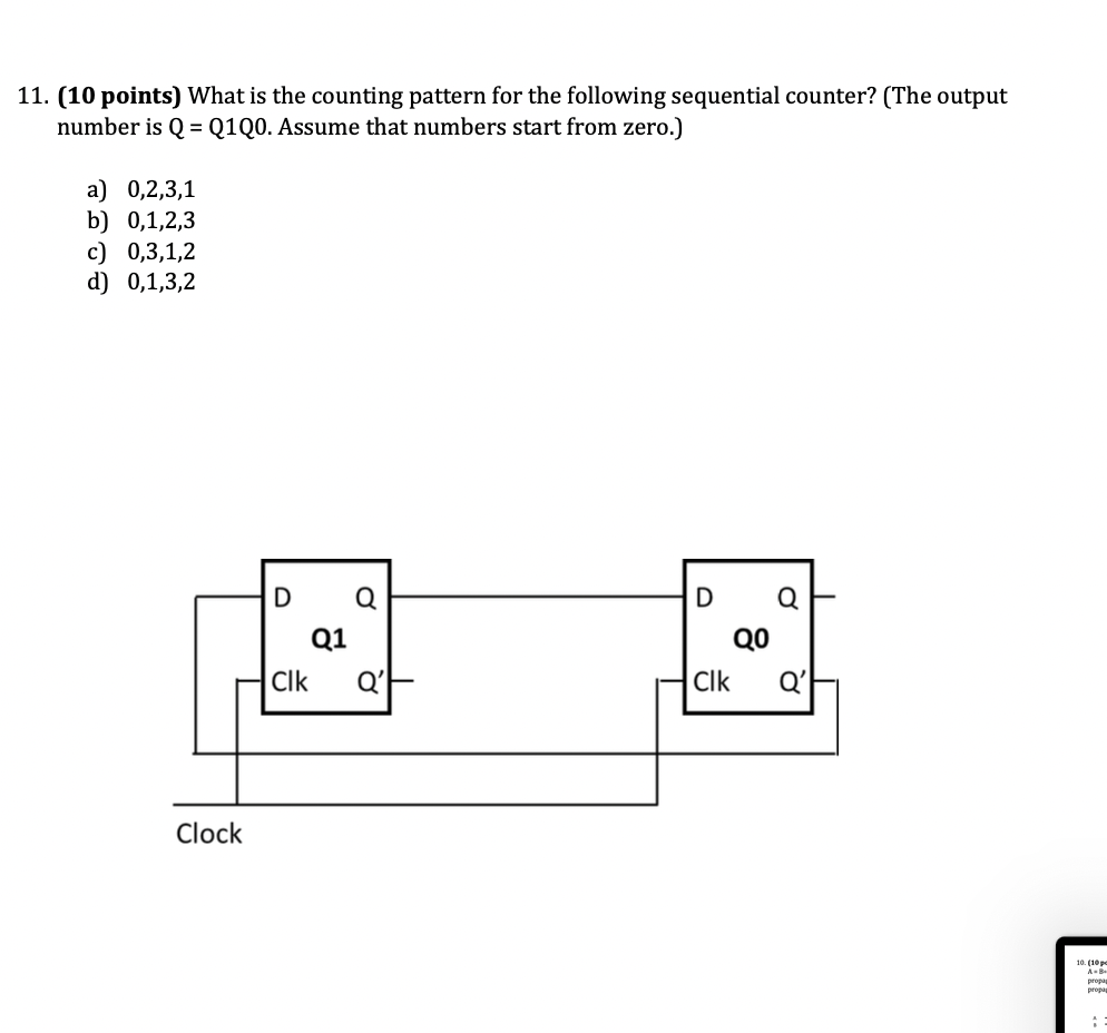 Solved 11. (10 Points) What Is The Counting Pattern For The | Chegg.com