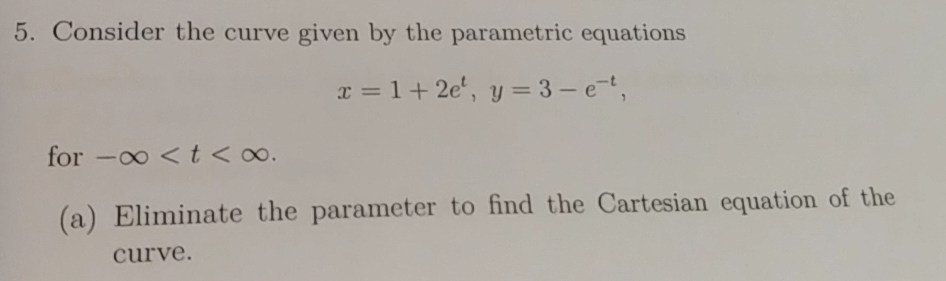 Solved 5. Consider the curve given by the parametric | Chegg.com