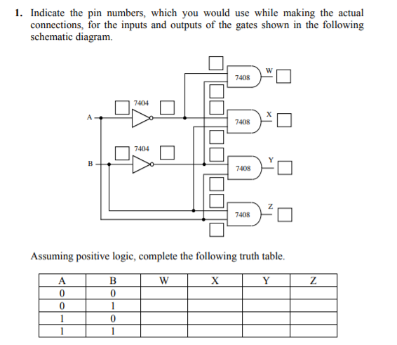 Solved 1. Indicate the pin numbers, which you would use | Chegg.com