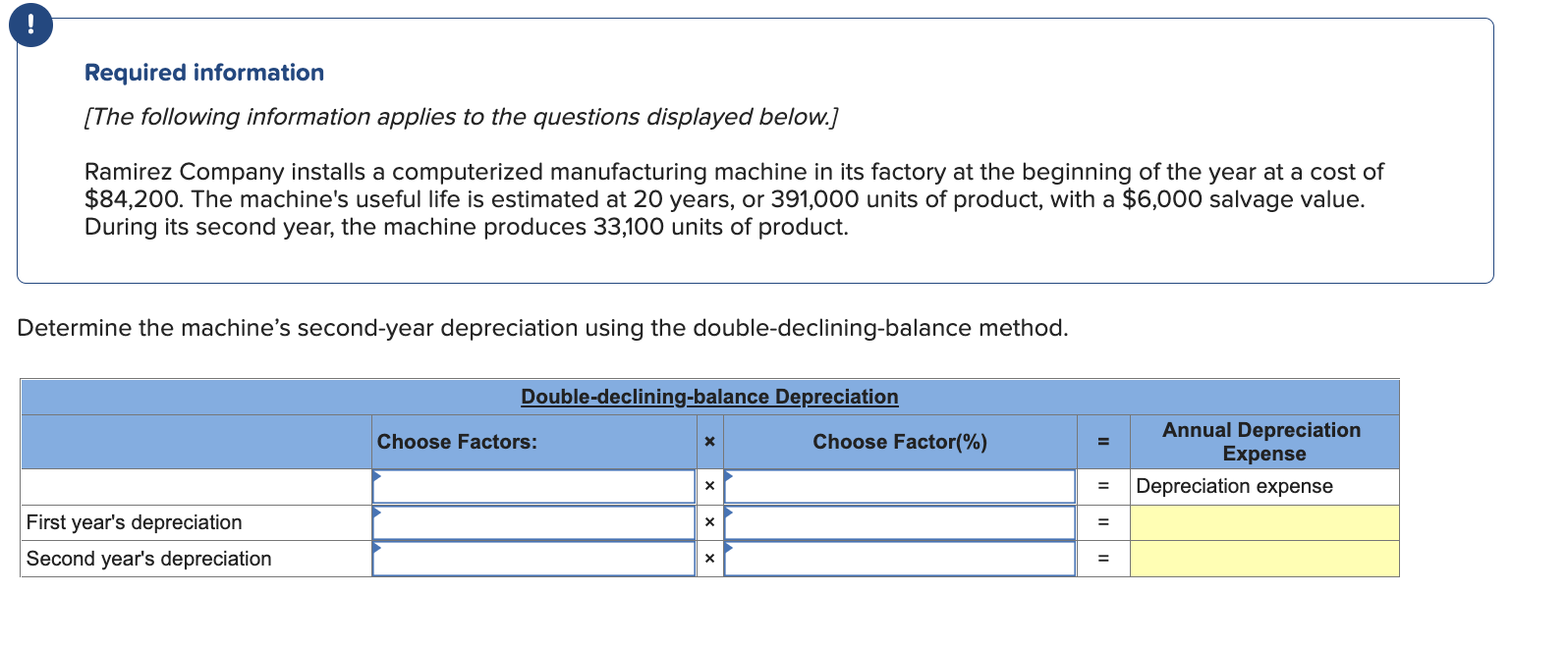 Required information
[The following information applies to the questions displayed below.]
Ramirez Company installs a compute