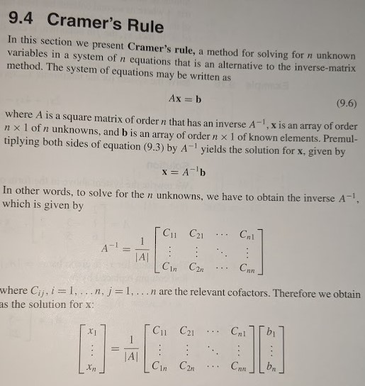 Solved 2. Use Cramer's Rule To Compute The Solution Of The | Chegg.com