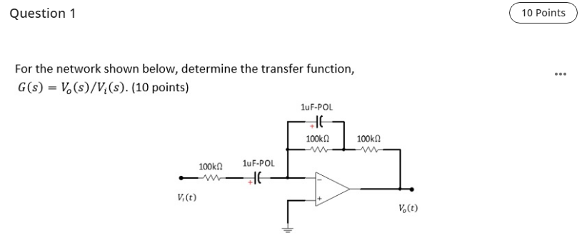 Solved Question 1 10 Points For the network shown below, | Chegg.com