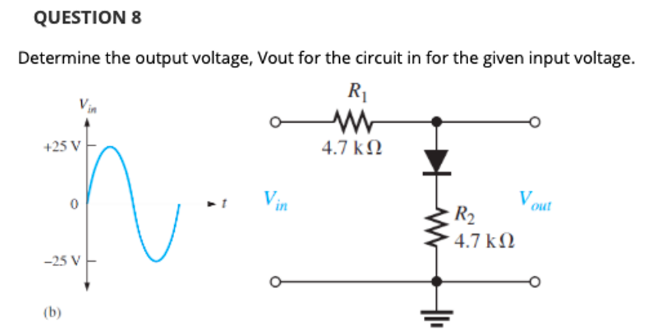 Solved Determine Vout. w 2.2 k 12 +30 V Vin OV -30 V Vout 12 | Chegg.com