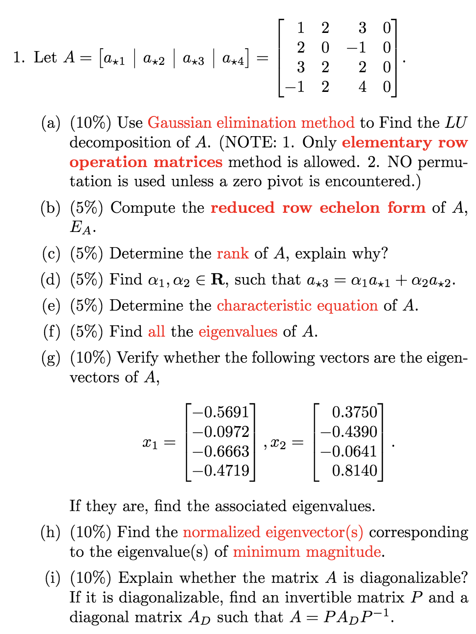 Solved 1 2 1. Let A = [a+1 | +2 | 0+3 | ax4] 3 0 1 0 2 0 2 0 | Chegg.com