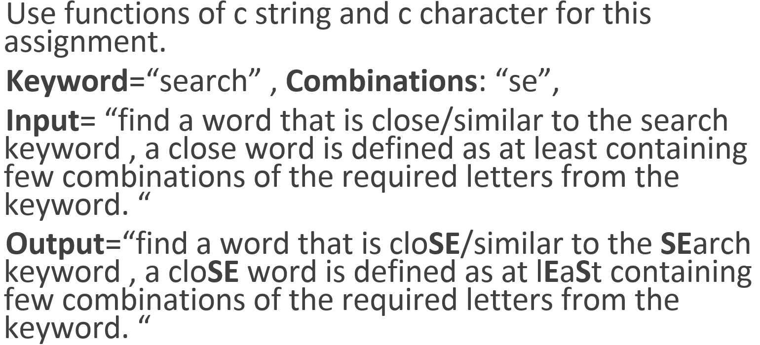 Use functions of c string and c character for this | Chegg.com