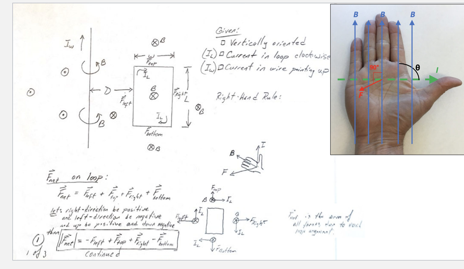 Solved Right Hand Rule: Magnetic Field (B) due to a Current | Chegg.com