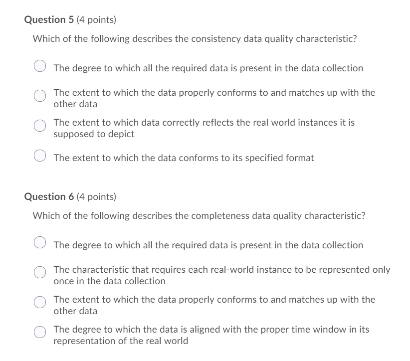Solved Question 5 (4 points) Which of the following | Chegg.com