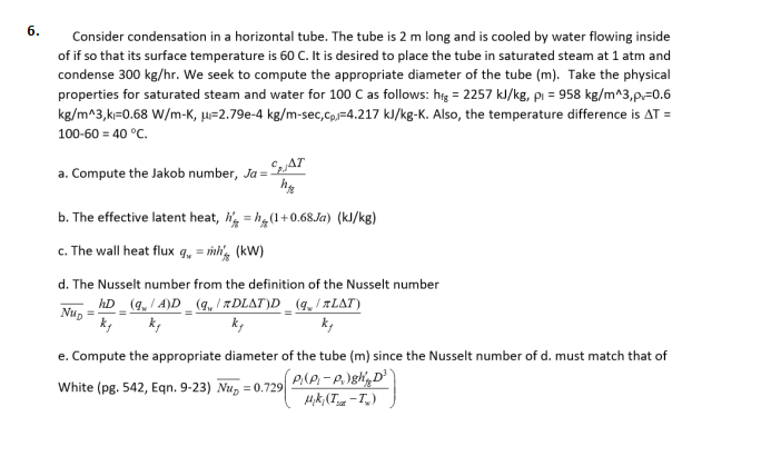 Solved 6. Consider condensation in a horizontal tube. The | Chegg.com