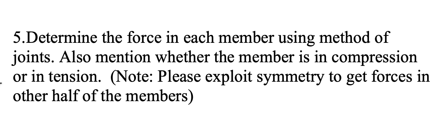 Solved 5.Determine the force in each member using method of | Chegg.com