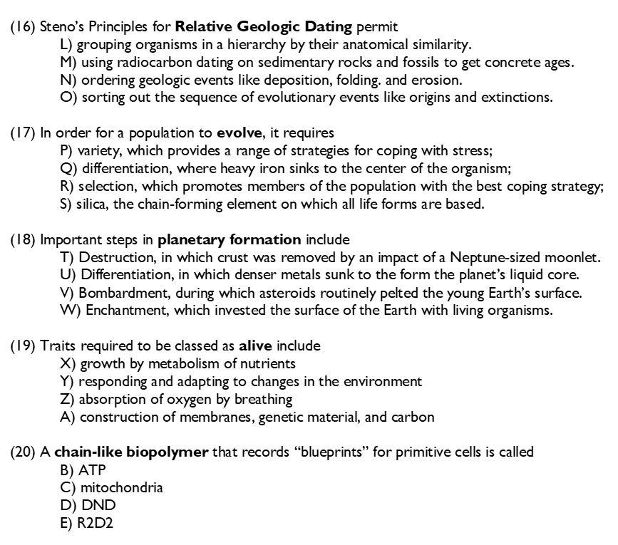 Solved (16) Steno's Principles for Relative Geologic Dating