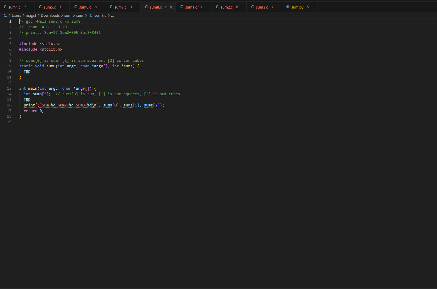 Solved V/ gcc -Wall sum2.C -o sum2 //./ sum2 48−5020 // | Chegg.com