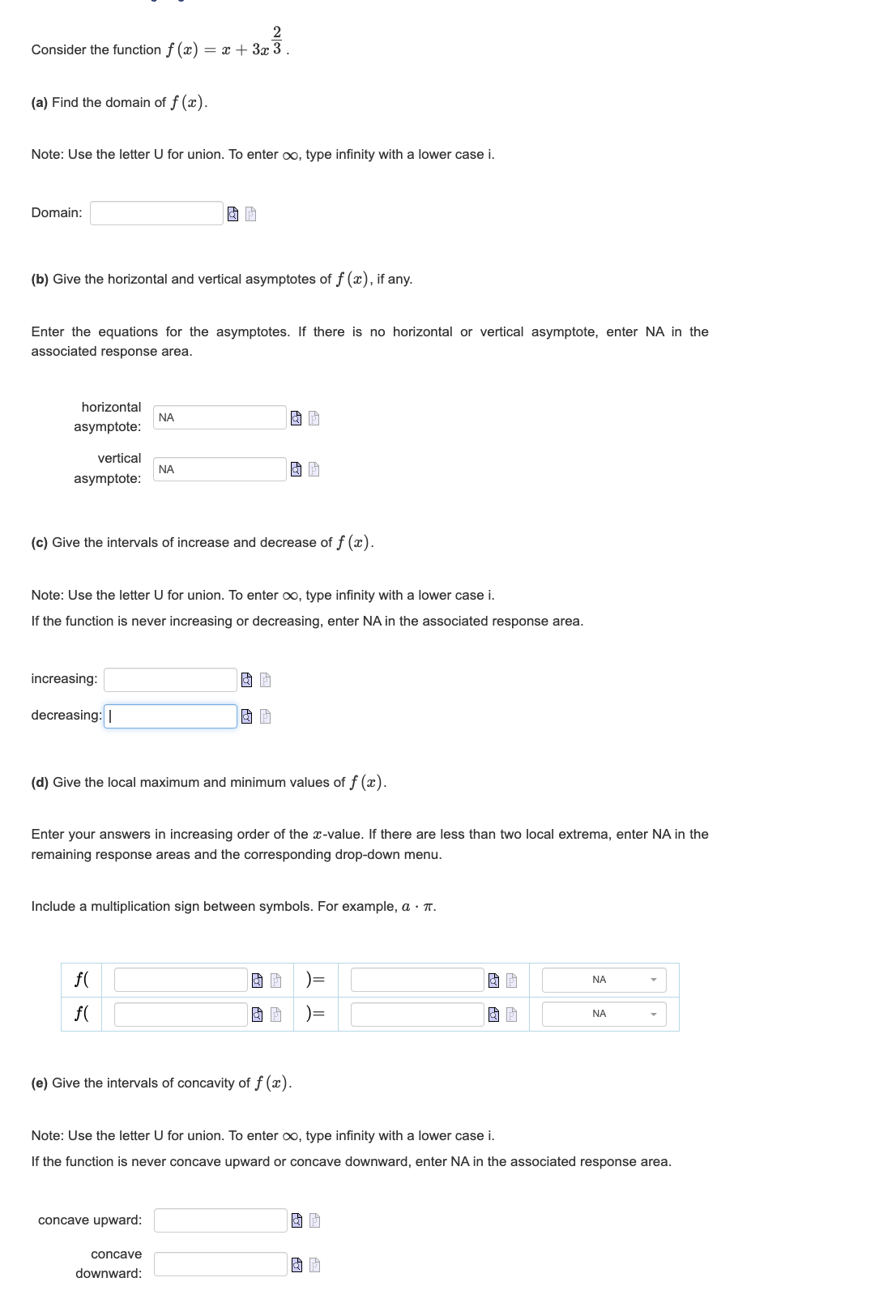Solved Consider the function f(x)=x+3x32. (a) Find the | Chegg.com
