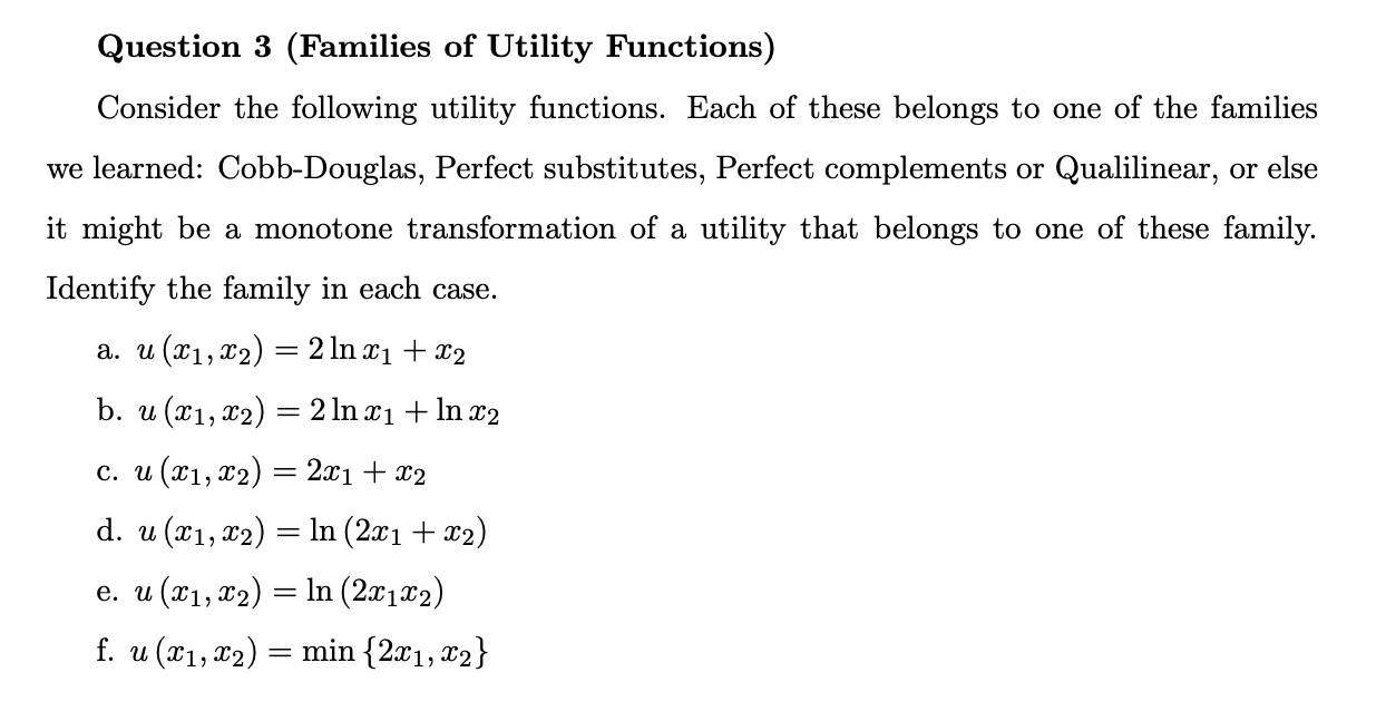 Utility function