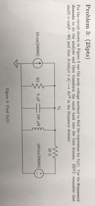 Solved Problem 3: (25pts) For the circuit shown in Figure 3 | Chegg.com
