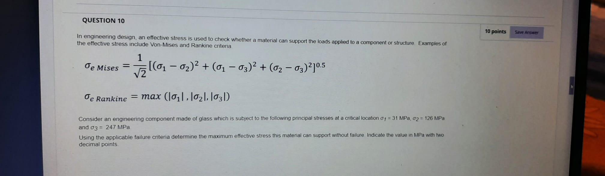 Solved QUESTION 10 10 points Save Answer In engineering | Chegg.com