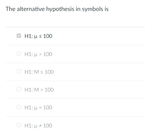 how to write alternative hypothesis in symbols