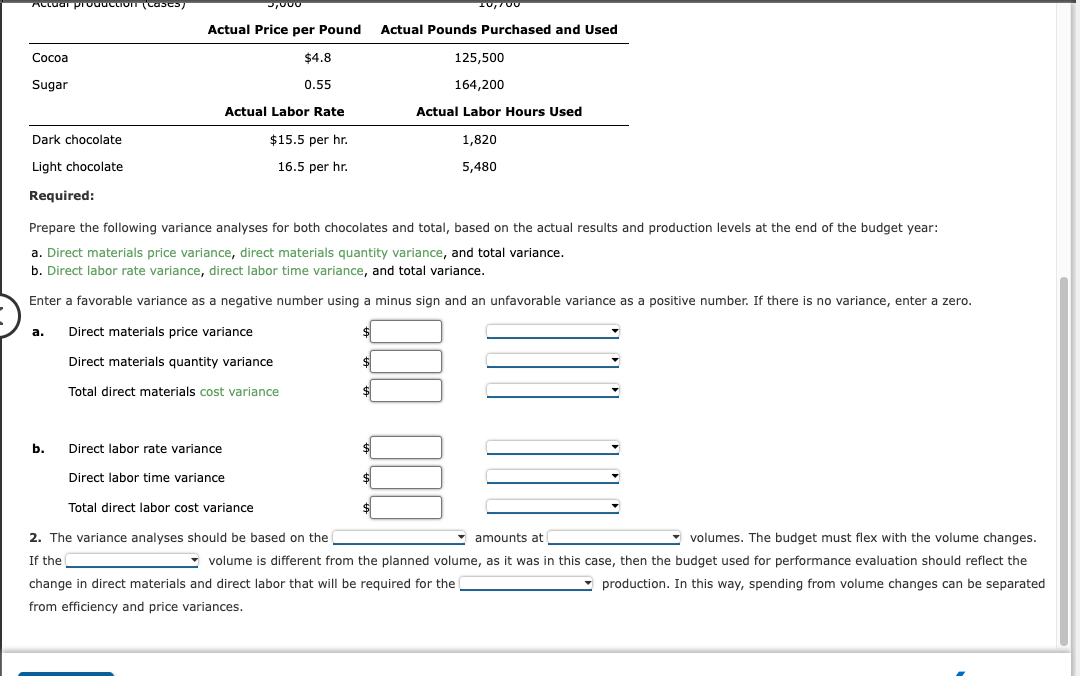 Solved Flexible Budgeting and Variance Analysis I Love My | Chegg.com