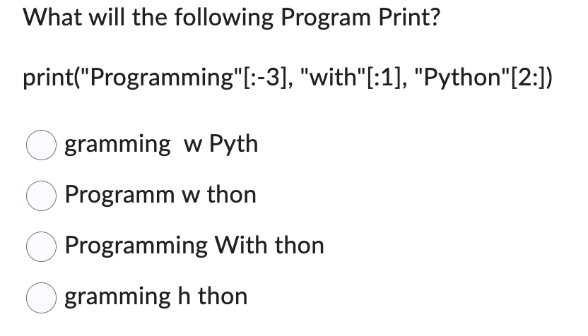 Solved Will the following line of code print II as output | Chegg.com