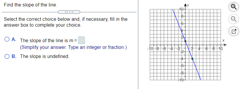 Solved Find the slope of the line. 10 8- Select the correct | Chegg.com