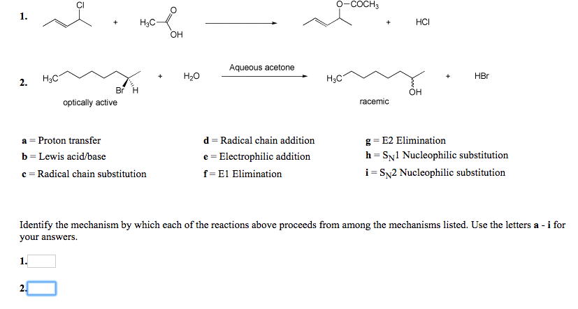 Solved Identify The Mechanism By Which Each Of The Reactions | Chegg.com