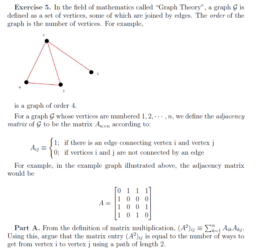 Solved Exercise 5 In The Field Of Mathematics Called “graph